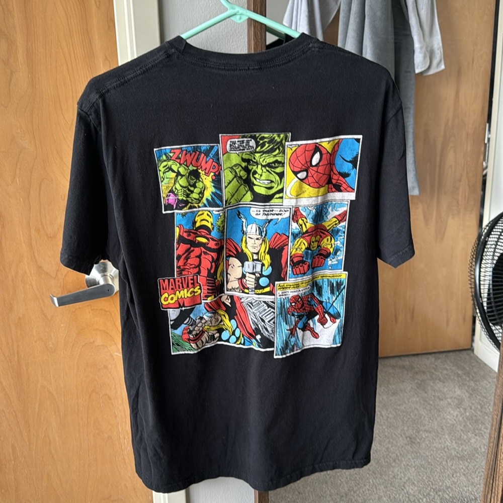 Marvel Comic Strip Tee, Size Large, Lightly Worn